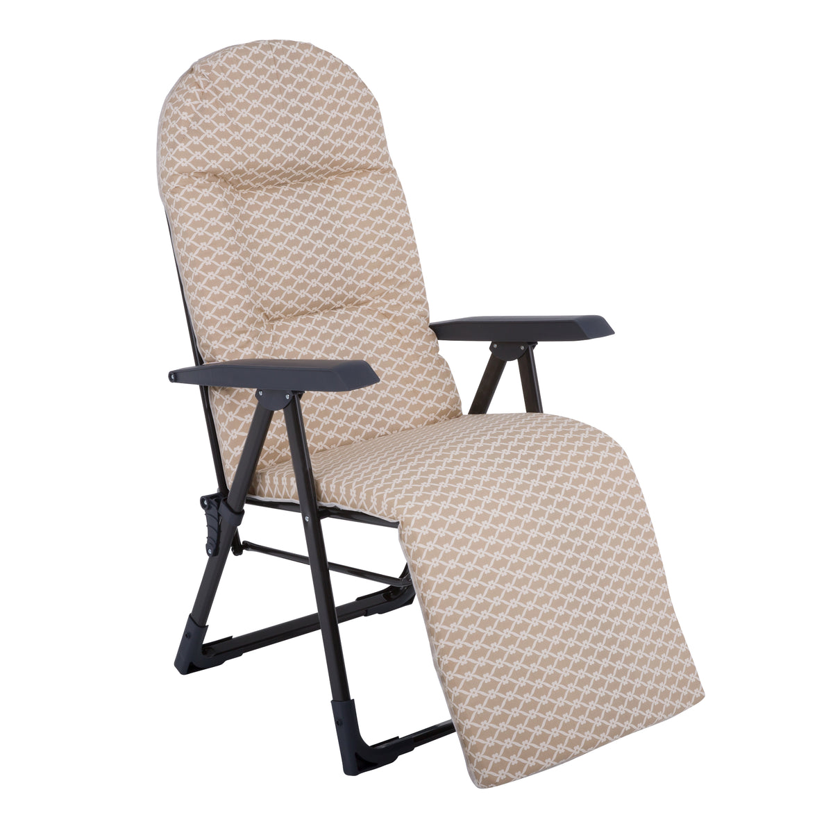 FOTEL OGRODOWY Z PODNÓŻKIEM GALAXY PATIO - BIAŁO / BEŻOWY