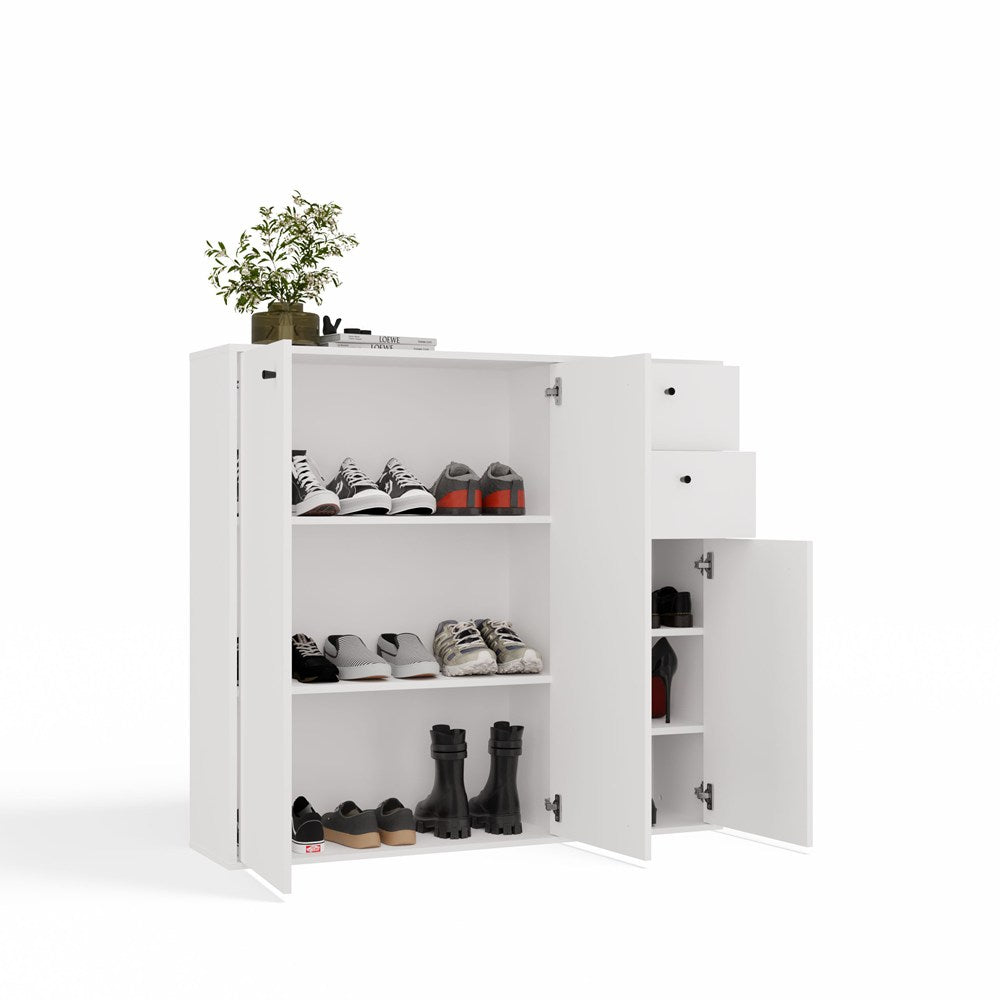 KOMODA FRAN BIAŁY 120 Cm Szafka 3 Drzwi 2 Szuflady 30 Cm Do Salonu Sypialni