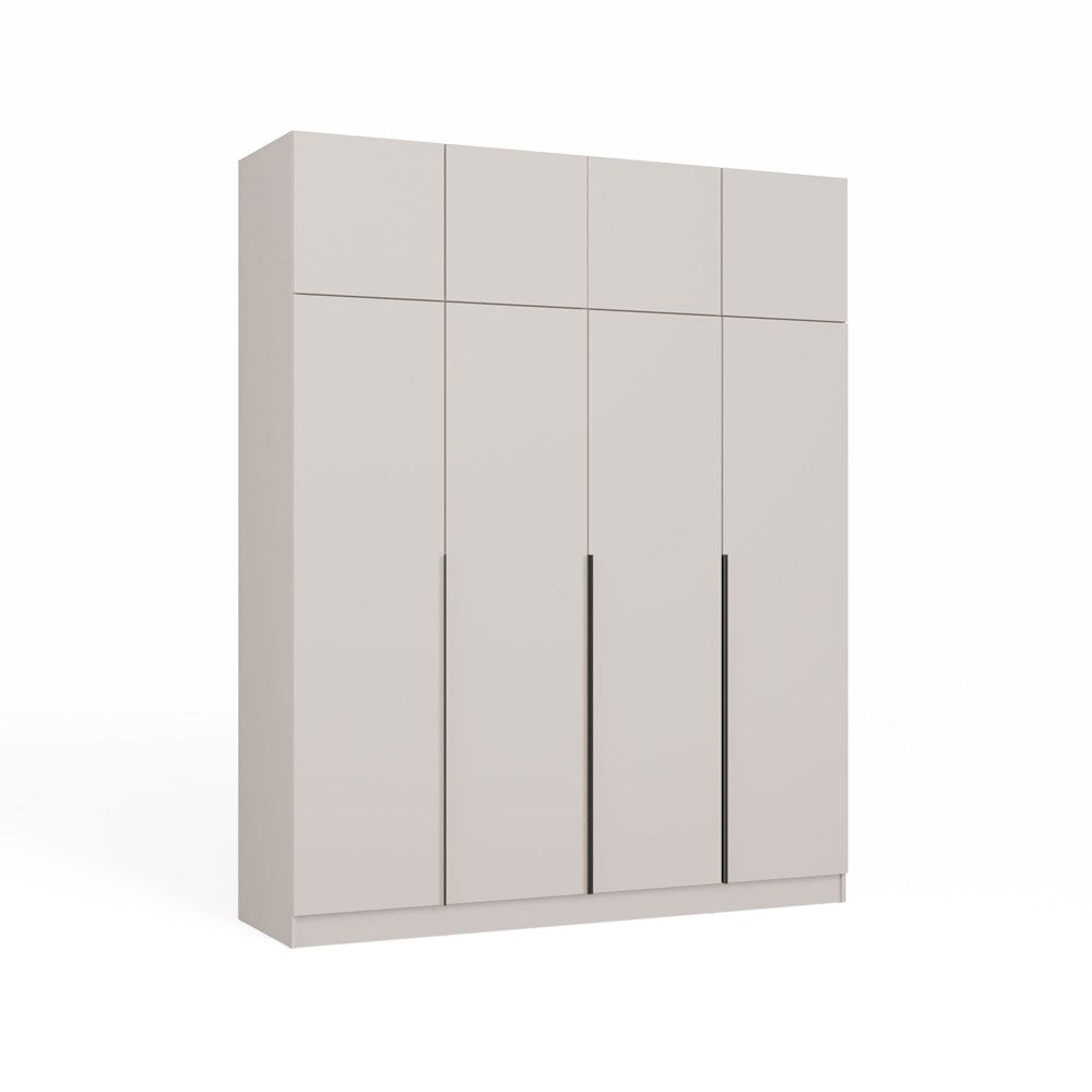 Szafa SENSO 4D z NADSTAWKĄ Wysoka KASZMIR Drzwi Czarne Uchwyty 250x200 Cm