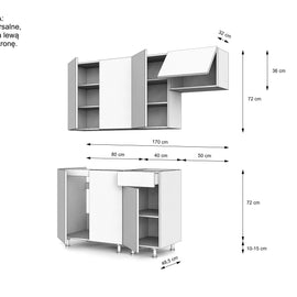 KUCHNIA VARIO 170CM KASZMIR/EVOKE C10/BLAT DISTRICT Z AGD