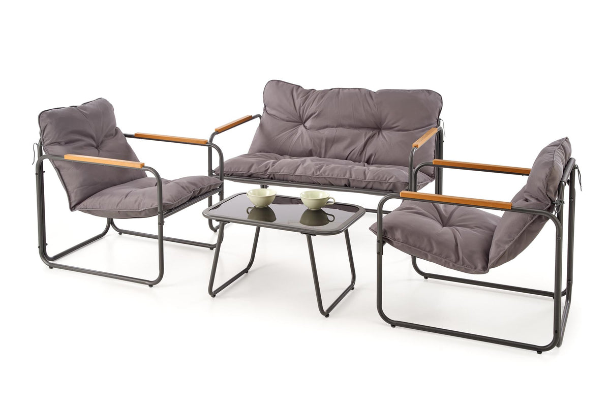 ZESTAW OGRODOWY HUDSON (sofa, fotel 2x, ława)