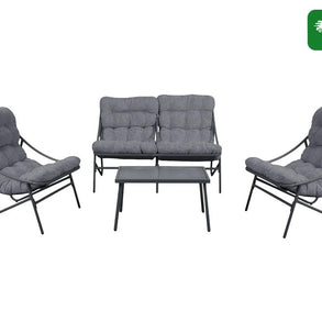 Zestaw Mebli Ogrodowych VIBE 4 Częściowy Fotele Sofa Stolik SZARY