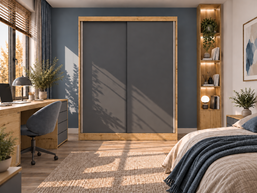 SZAFA Przesuwna IGA 160 CM B DĄB ARTISAN ANTRACYT – Stylowa i Funkcjonalna