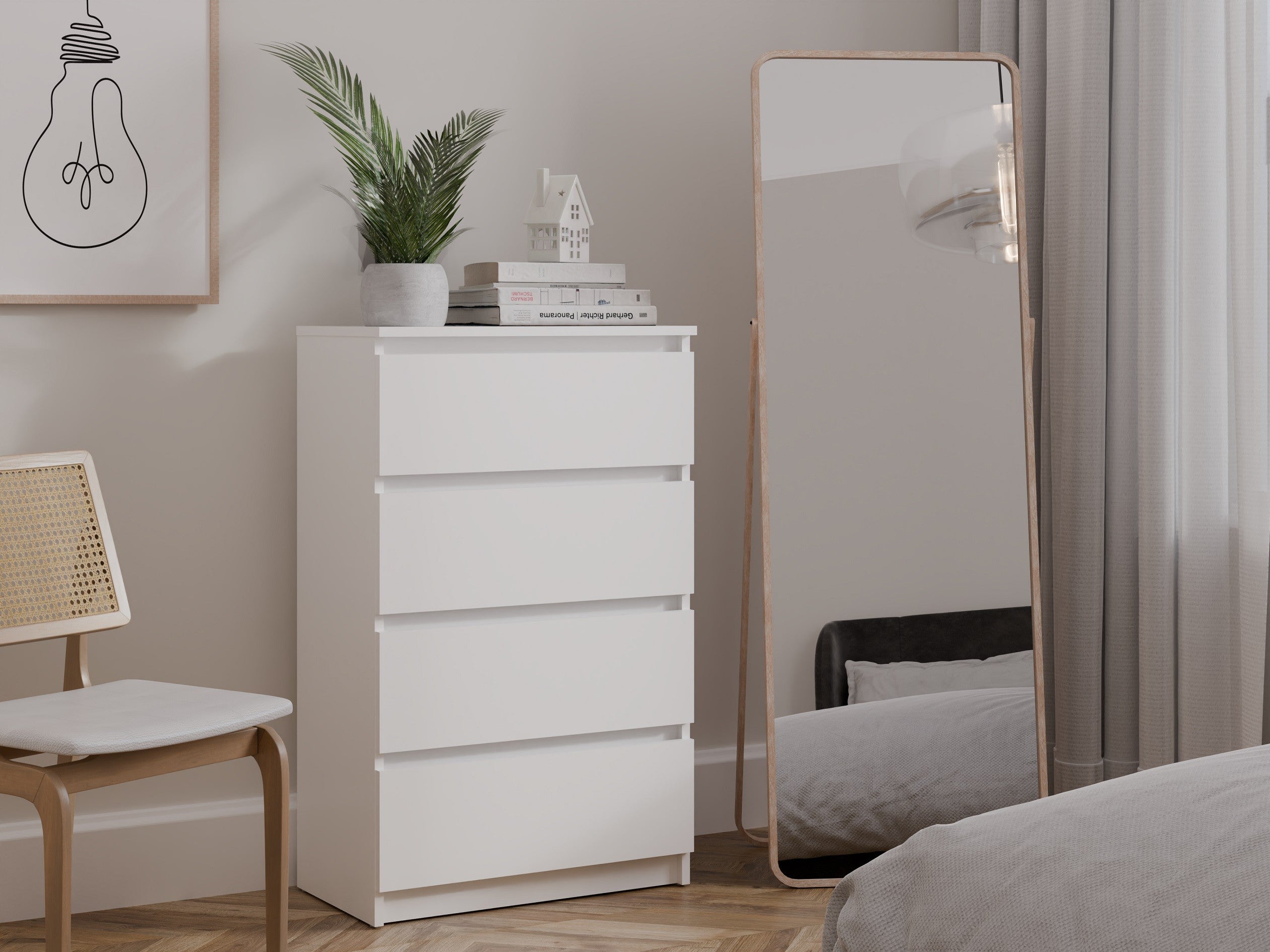 KOMODA SZAFKA 4 SZUFLADY MALWA M4 60 BIAŁY