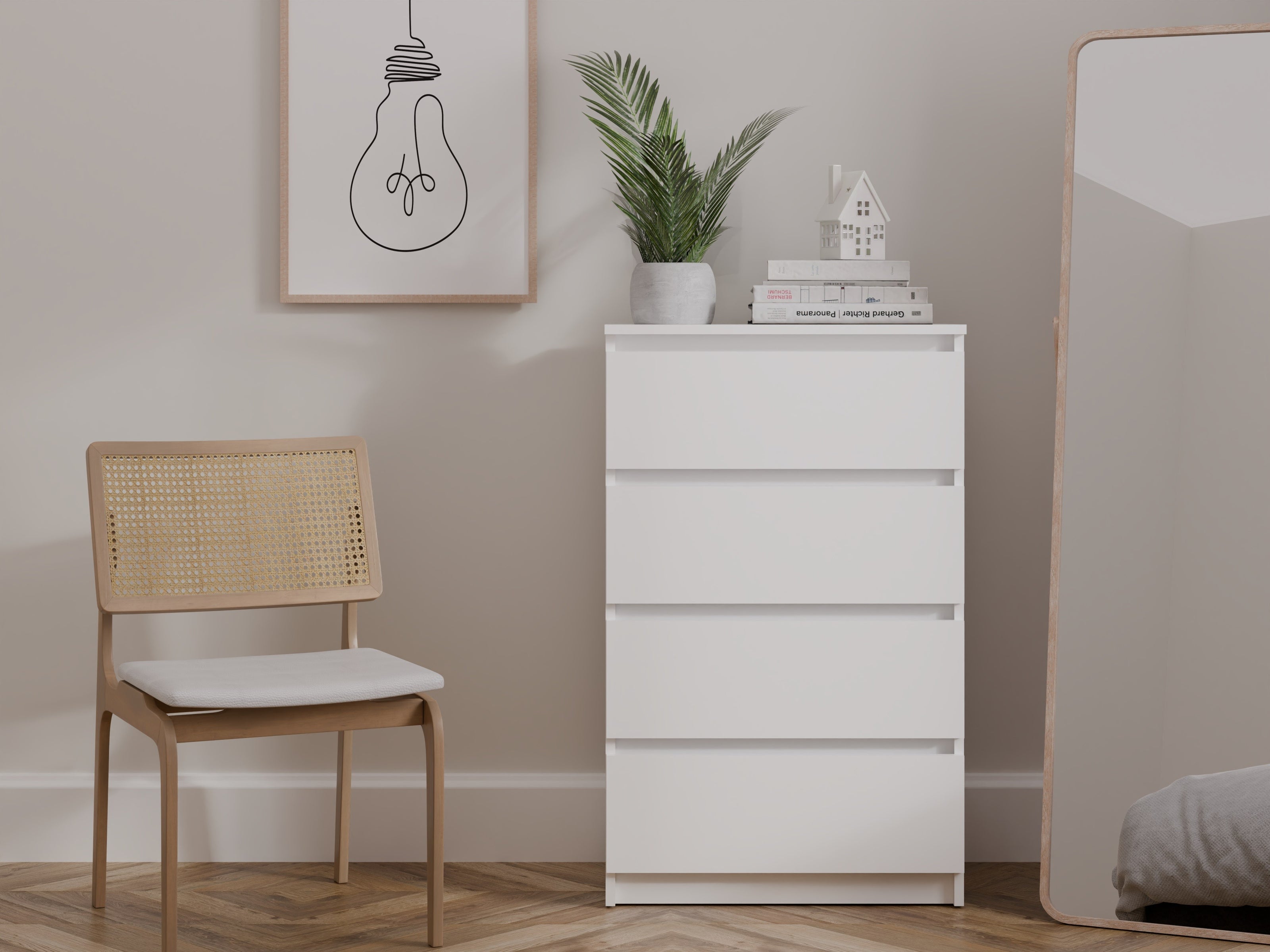 KOMODA SZAFKA 4 SZUFLADY MALWA M4 60 BIAŁY