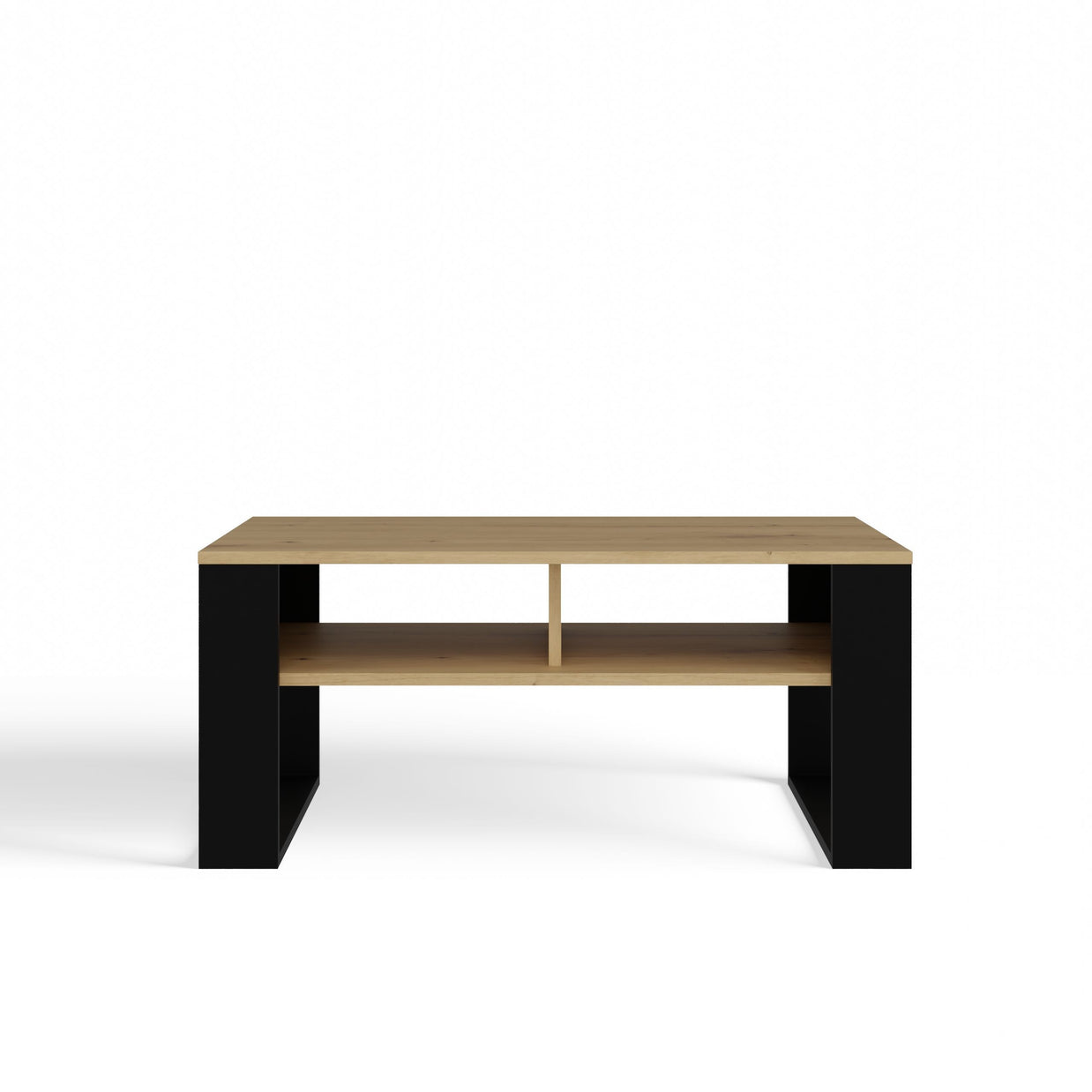 STOLIK KAWOWY ŁAWA MODERN 2P SLIM DĄB ARTISAN CZERŃ LAMELE