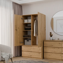 SZAFA GARDEROBA SS-90 DĄB ARTISAN