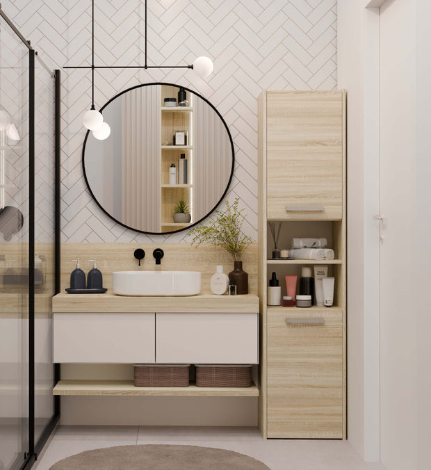 SZAFKA ŁAZIENKOWA REGAŁ SŁUPEK S40 DĄB SONOMA