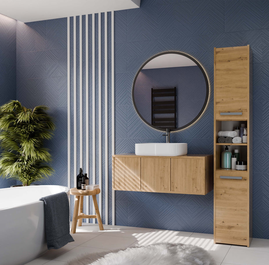 SZAFKA ŁAZIENKOWA REGAŁ SŁUPEK S30 DĄB ARTISAN