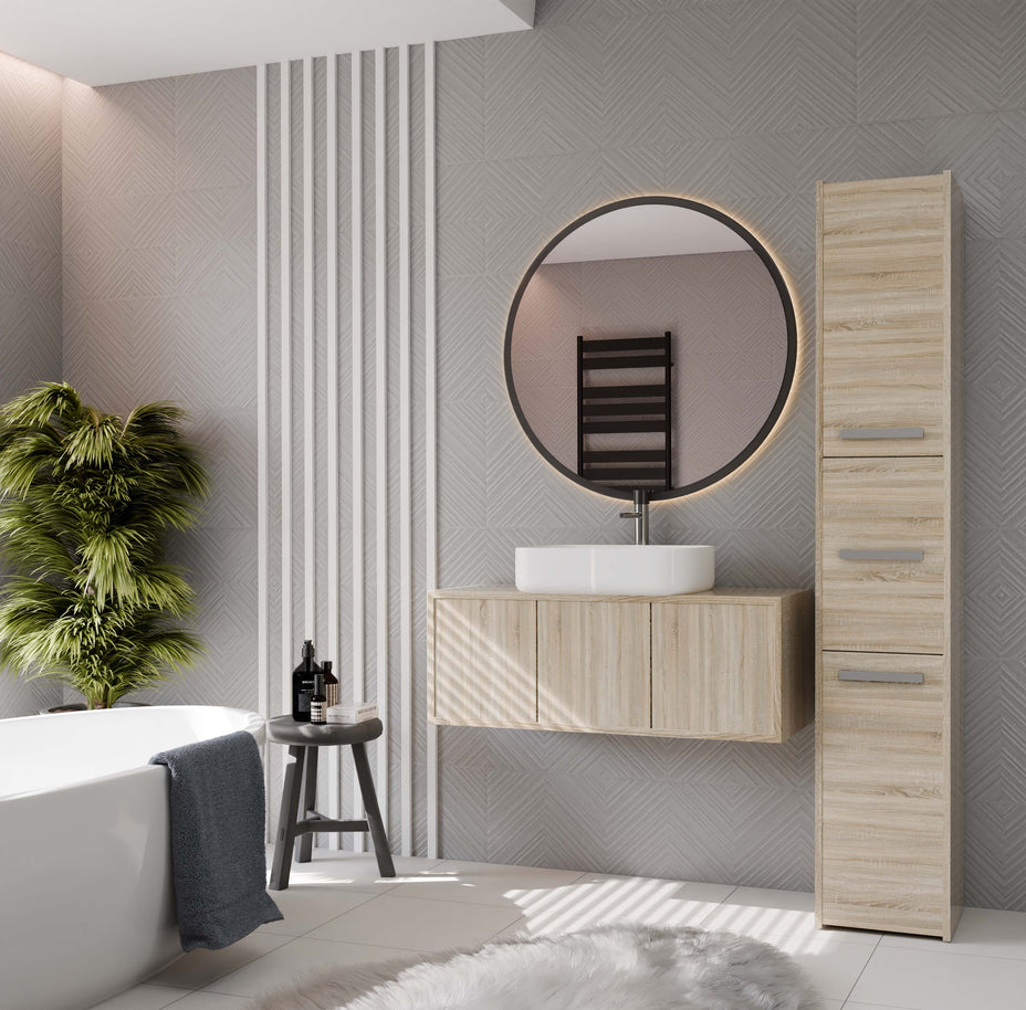 SZAFKA ŁAZIENKOWA REGAŁ SŁUPEK S33 DĄB SONOMA