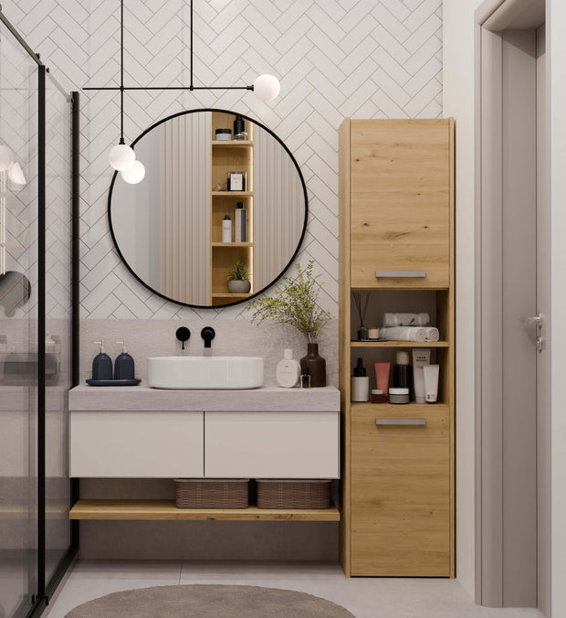 SZAFKA ŁAZIENKOWA REGAŁ SŁUPEK S40 DĄB ARTISAN