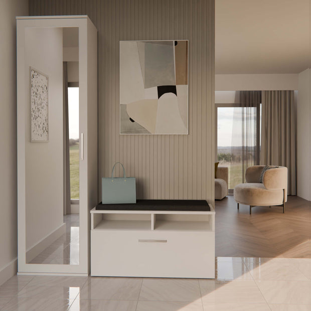 SZAFA DUO LUSTRO BIEL MAT