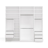 Garderoba Modułowa OPENO ZESTAW 260/250 BIAŁA Szuflady Drążki Półki Duża Do Sypialni