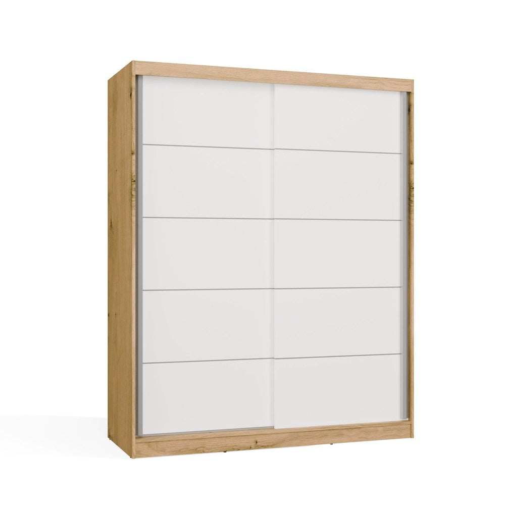 SZAFA Przesuwna IGA 160 CM Szprosy BIEL DĄB ARTISAN Stylowa i Funkcjonalna