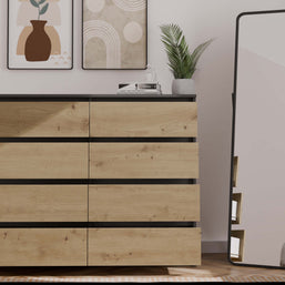KOMODA MALWA M8 140 ANTRACYT / DĄB ARTISAN