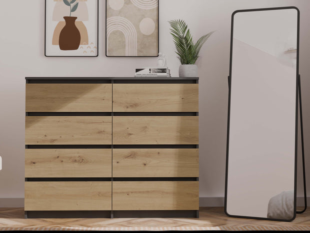 KOMODA MALWA M8 120 ANTRACYT / DĄB ARTISAN