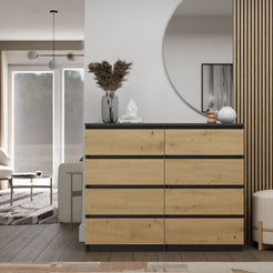 KOMODA MALWA M8 120 ANTRACYT / DĄB ARTISAN