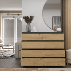 KOMODA MALWA M8 120 ANTRACYT / DĄB ARTISAN