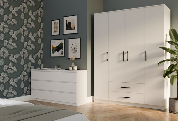 SZAFA ROMANA 160 BEZ LUSTRA 2 SZUFLADY 160CM BIEL