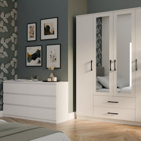SZAFA ROMANA 160 LUSTRO 2 SZUFLADY 160CM BIEL