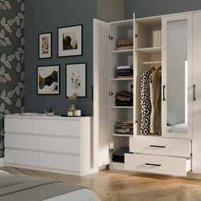 SZAFA ROMANA 160 LUSTRO 2 SZUFLADY 160CM BIEL