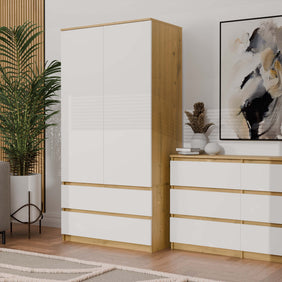 KOMODA MALWA M6 120 DĄB ARTISAN / BIAŁY
