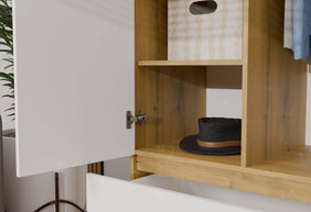 SZAFA GARDEROBA SS-90 DĄB ARTISAN / BIAŁY