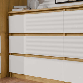 KOMODA MALWA M6 140 DĄB ARTISAN / BIAŁY