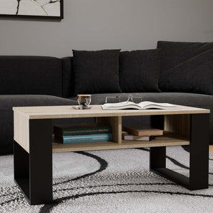 STOLIK KAWOWY ŁAWA MODERN 2P DĄB SONOMA CZERŃ
