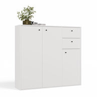 KOMODA FRAN BIAŁY 120 Cm Szafka 3 Drzwi 2 Szuflady 30 Cm Do Salonu Sypialni