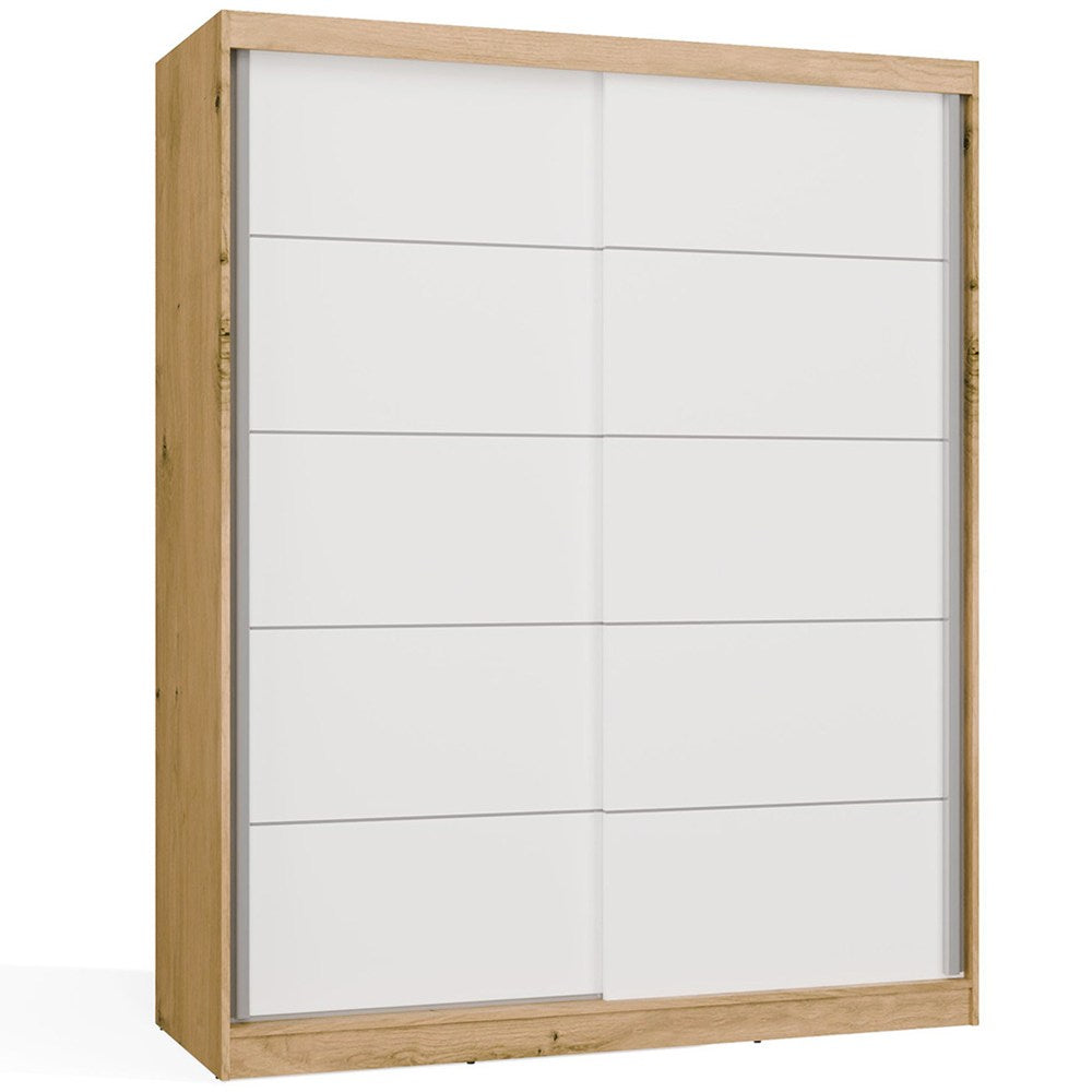 SZAFA Przesuwna IGA 160 CM Szprosy BIEL DĄB ARTISAN Stylowa i Funkcjonalna