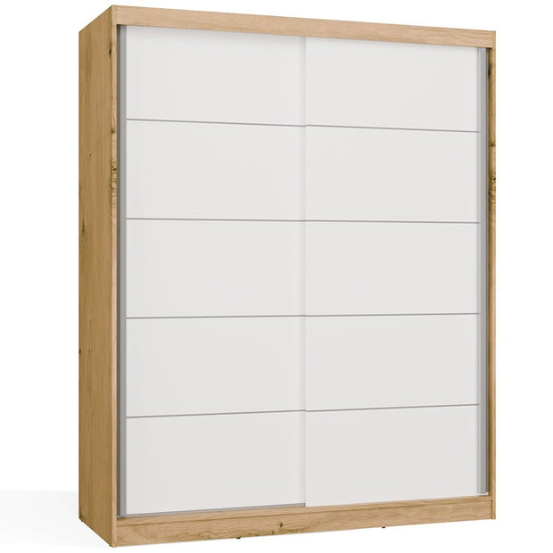 SZAFA Przesuwna IGA 160 CM Szprosy BIEL DĄB ARTISAN Stylowa i Funkcjonalna