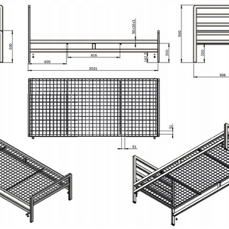ŁÓŻKO 90x200 METALOWE - CZARNE