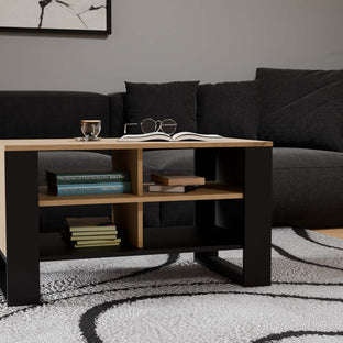 STOLIK KAWOWY ŁAWA MODERN 4P DĄB ARTISAN CZERŃ
