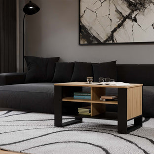 STOLIK KAWOWY ŁAWA MODERN 4P DĄB ARTISAN CZERŃ