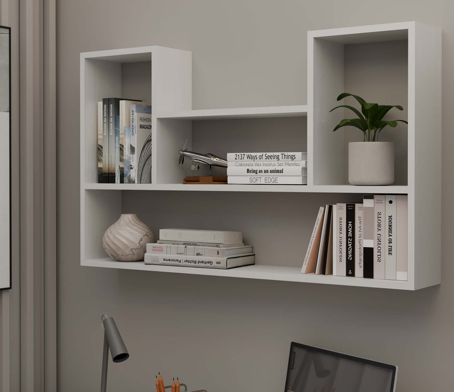 REGAŁ WISZĄCY ŚCIENNY PÓŁKI BILBAO 4P BIEL MAT