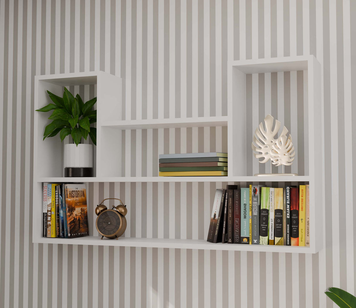 REGAŁ WISZĄCY ŚCIENNY PÓŁKI BILBAO 4P BIEL MAT