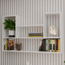 REGAŁ WISZĄCY ŚCIENNY PÓŁKI BILBAO 4P BIEL MAT