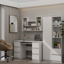 REGAŁ WISZĄCY ŚCIENNY PÓŁKI BILBAO 4P BIEL MAT