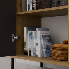 KOMODA KAMARO 2D SLIM DĄB ARTISAN LAMELE FRONT RYFLOWANY