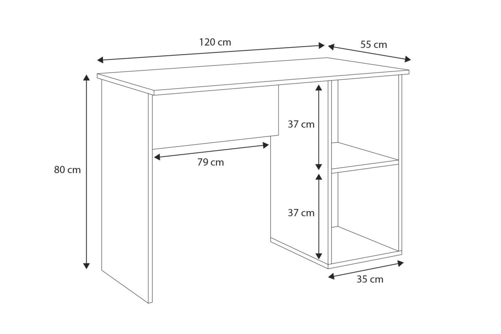 BIURKO TAKO 120x55 - BIAŁE