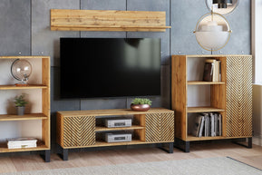 SZAFKA RTV FOCUS 135 cm – DĄB CRAFT/JODEŁKA