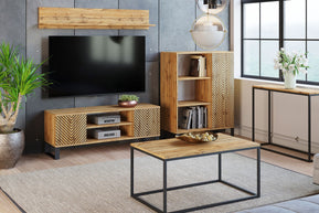 SZAFKA RTV FOCUS 135 cm – DĄB CRAFT/JODEŁKA