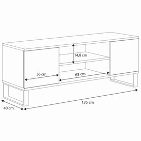 SZAFKA RTV FOCUS 135 cm – DĄB CRAFT/JODEŁKA