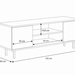 SZAFKA RTV FOCUS 135 cm - KASZMIR