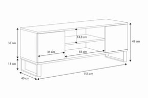 SZAFKA RTV FOCUS 155 cm - CZERŃ