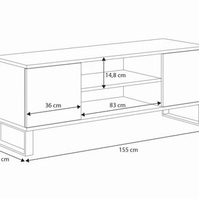 SZAFKA RTV FOCUS 155 cm – DĄB CRAFT/JODEŁKA