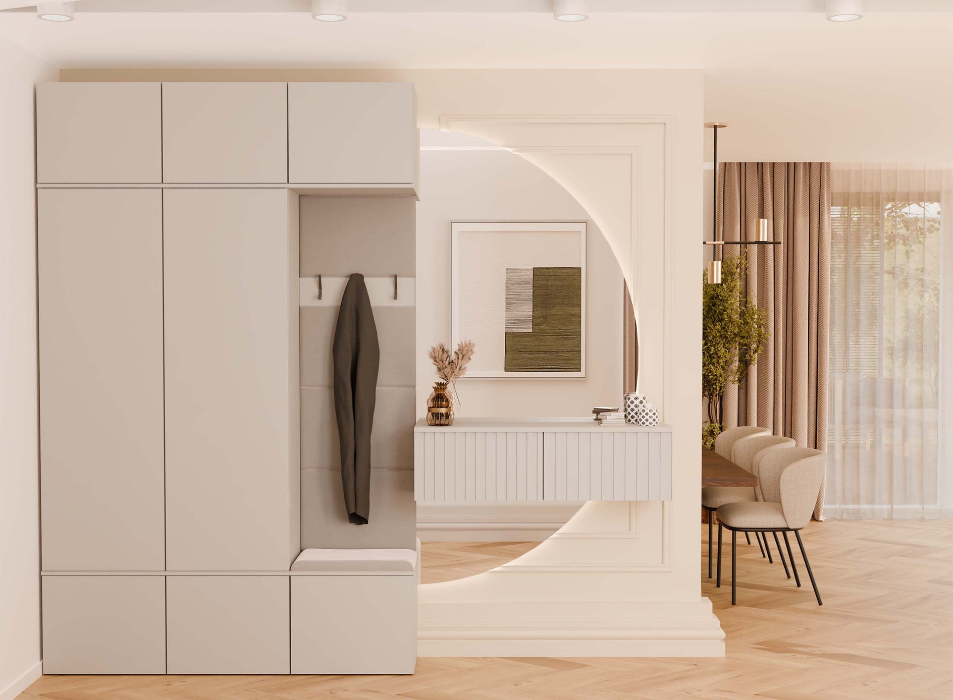 GARDEROBA HAGA III 2SZ1W KASZMIR BEŻ 2x SZAFA + WIESZAK