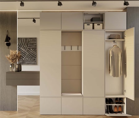 GARDEROBA HAGA IV 3SZ1W KASZMIR BEŻ 3x SZAFA + WIESZAK