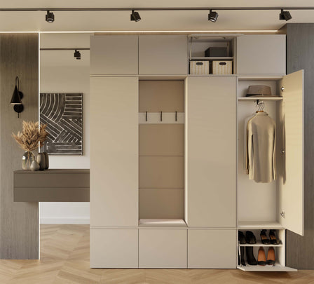 GARDEROBA HAGA IV 3SZ1W KASZMIR BEŻ 3x SZAFA + WIESZAK